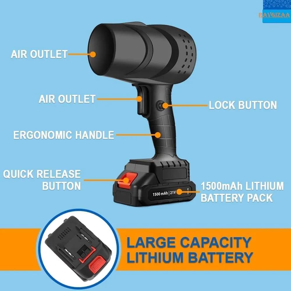 Turbo Jet Blower – منفاخ توربو جيت – منفاخ توربو لاسلكي مع شاحن وبطاريتين