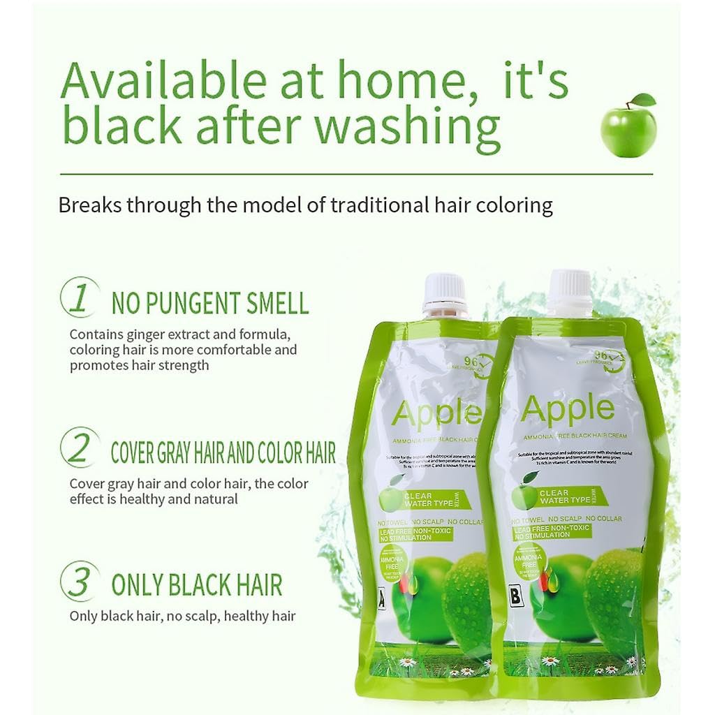 Apple Hair Dye Natural – Black Ammonia-Free (500ml+500ml)
